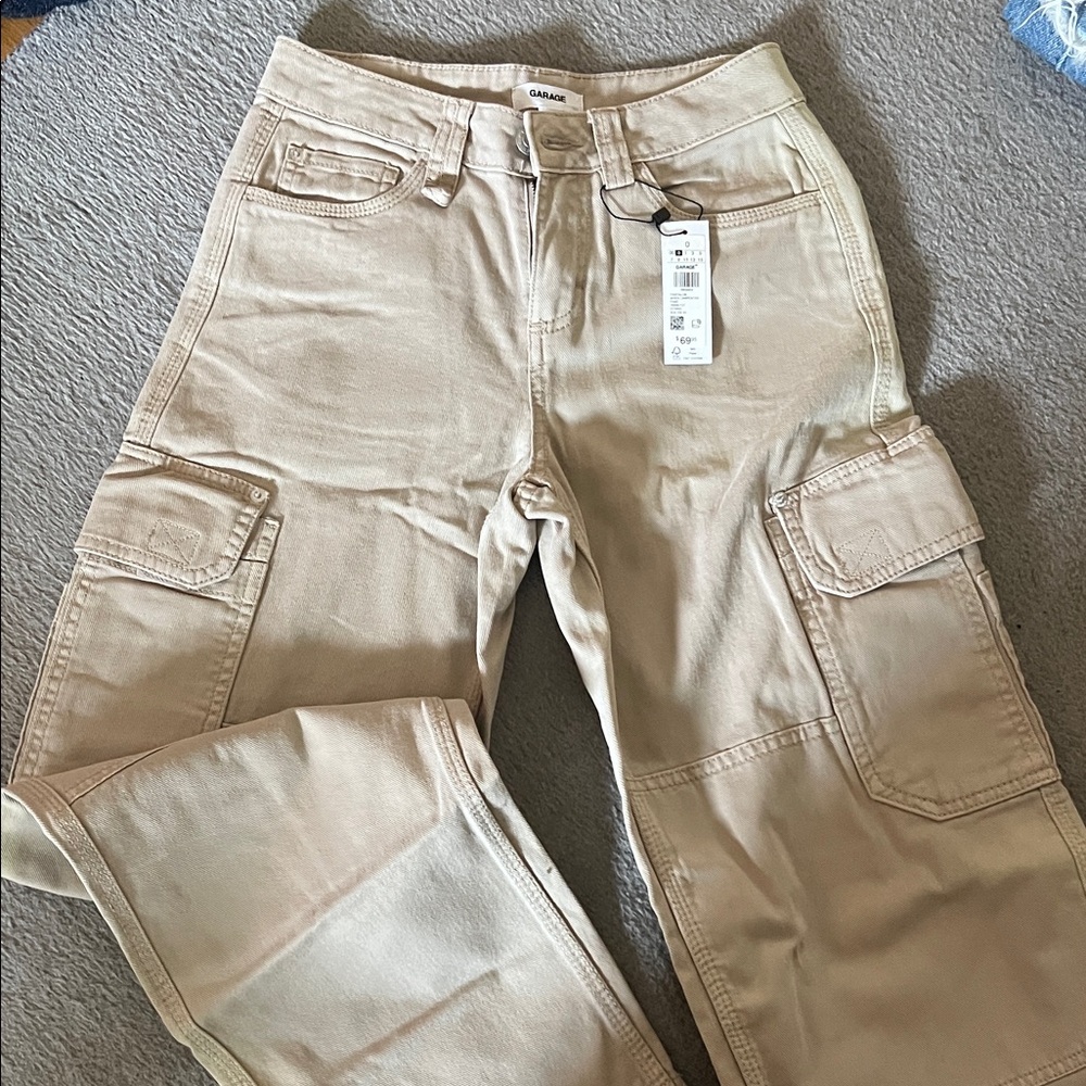 Garage Neutral Tan Cargo Jeans